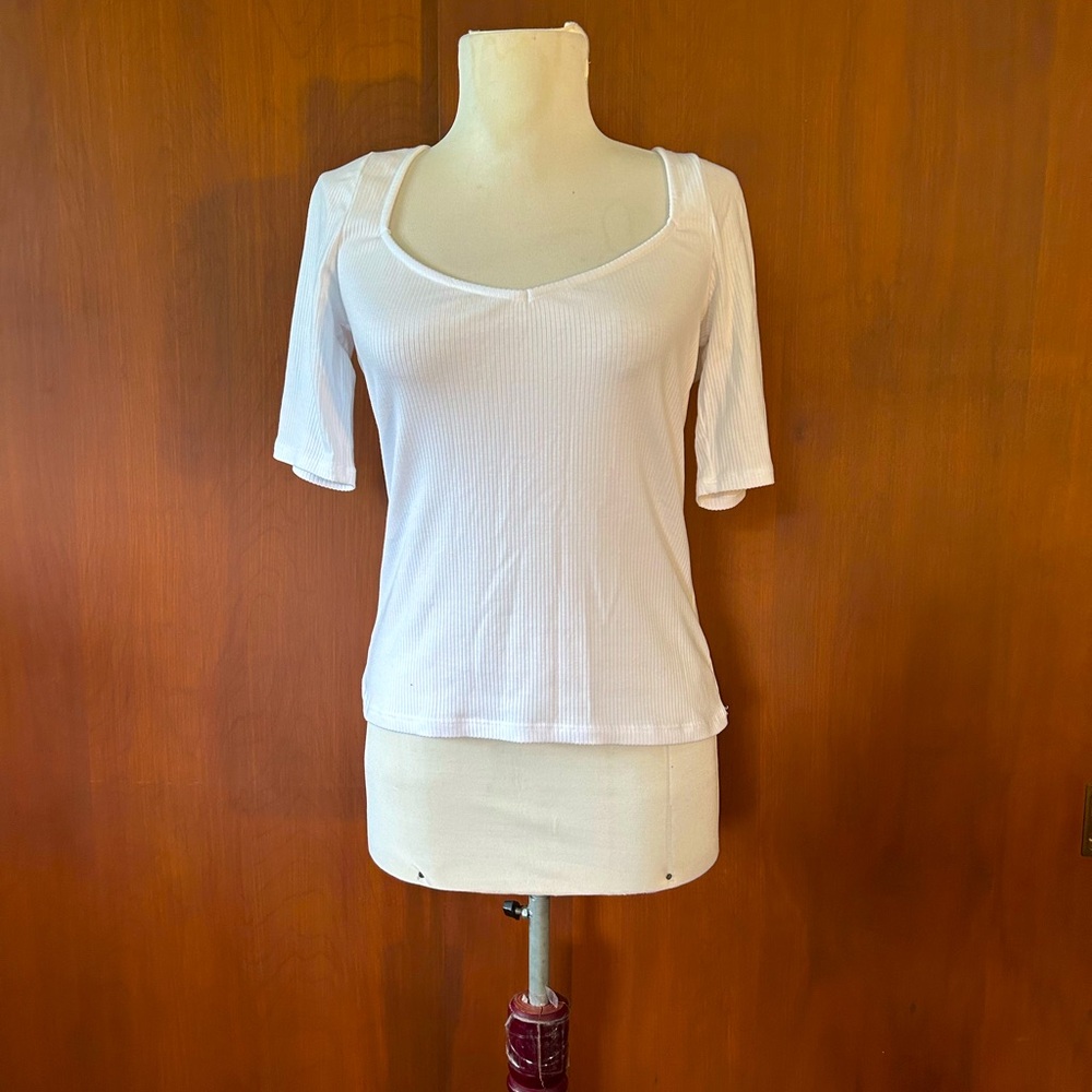 NWT Boden white ribbed top